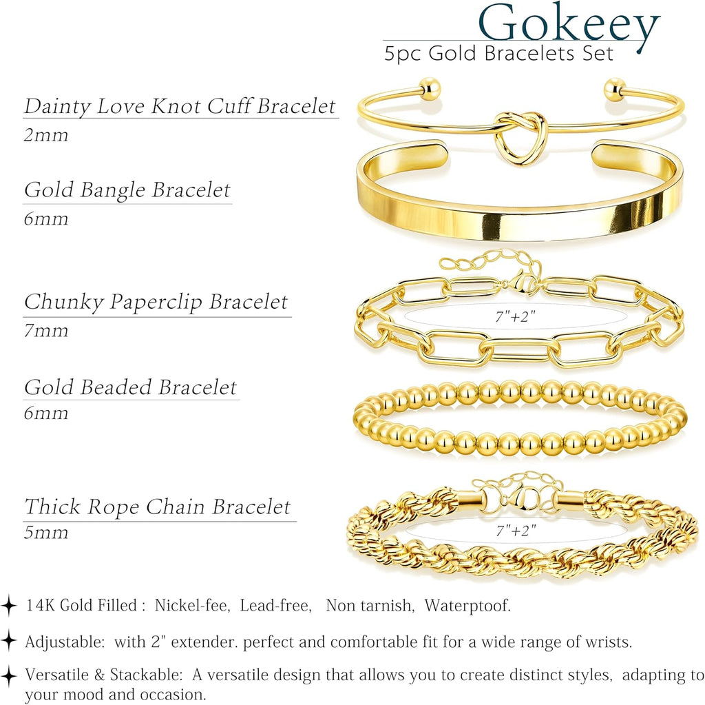 Everyday Stack — 5-Piece Waterproof Bracelet Set