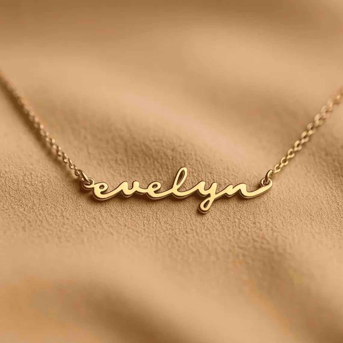 Dainty personalized name necklace in gold